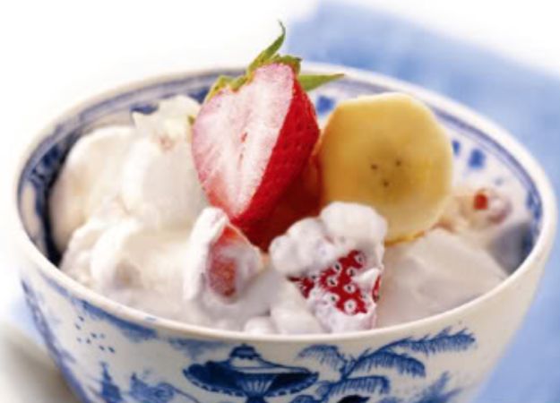 Bowl of yogurt with honey