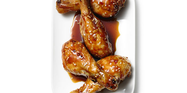 Chicken Legs with Apple Honey Sesame Seed Sauce