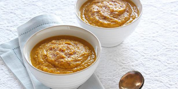 Bowls of Squash Soup with Honey